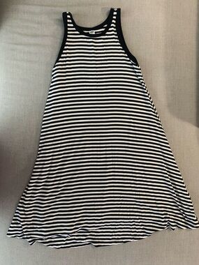 Old Navy Black and White Striped A-Line Tank Dress - Girls